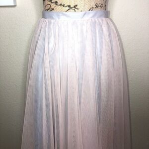 Space 46 Dove Gray & Pink 4 layer Tulle Skirt The Wendy Skirt Lined Size Small